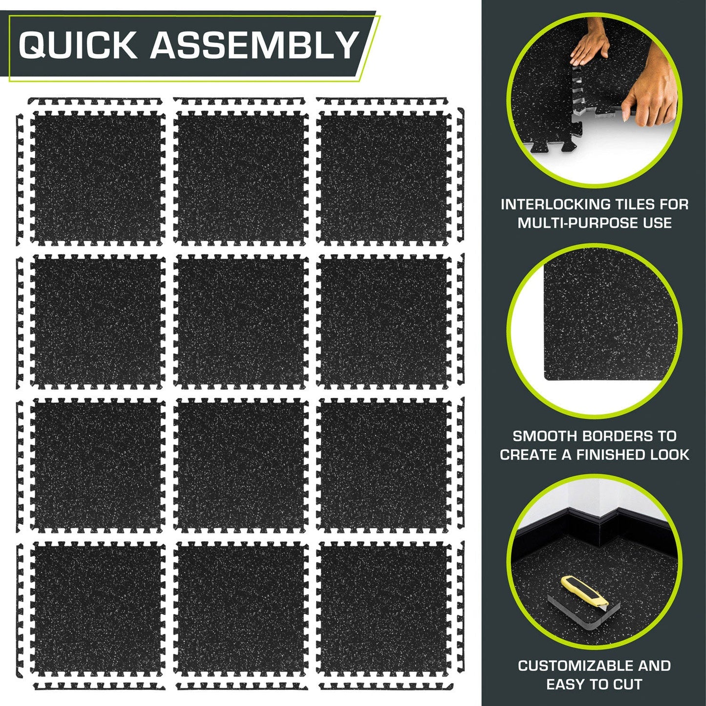 Rubber Top Exercise Puzzle Mat 3/4-in