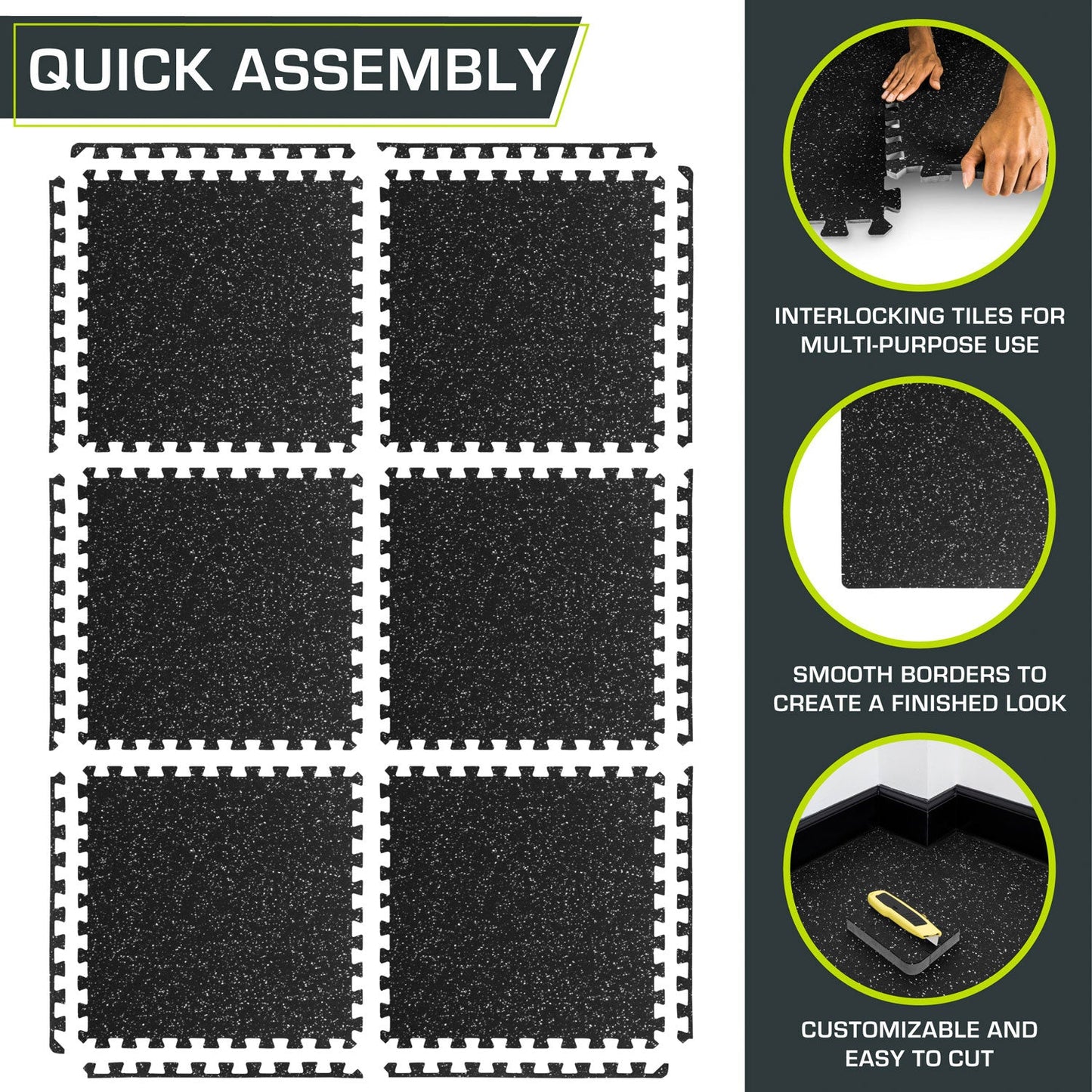 Rubber Top Exercise Puzzle Mat 3/4-in