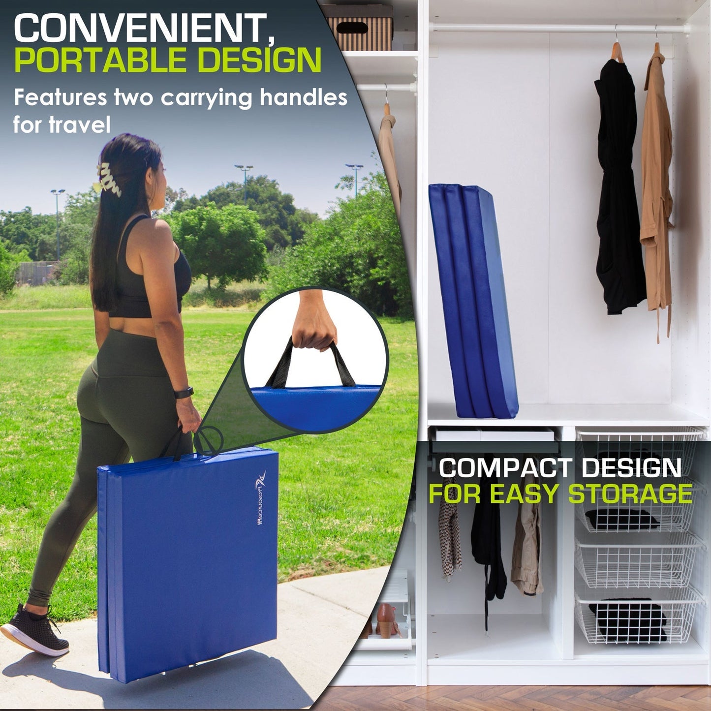 Tri-Fold Folding Exercise Mat 6x2x1.5