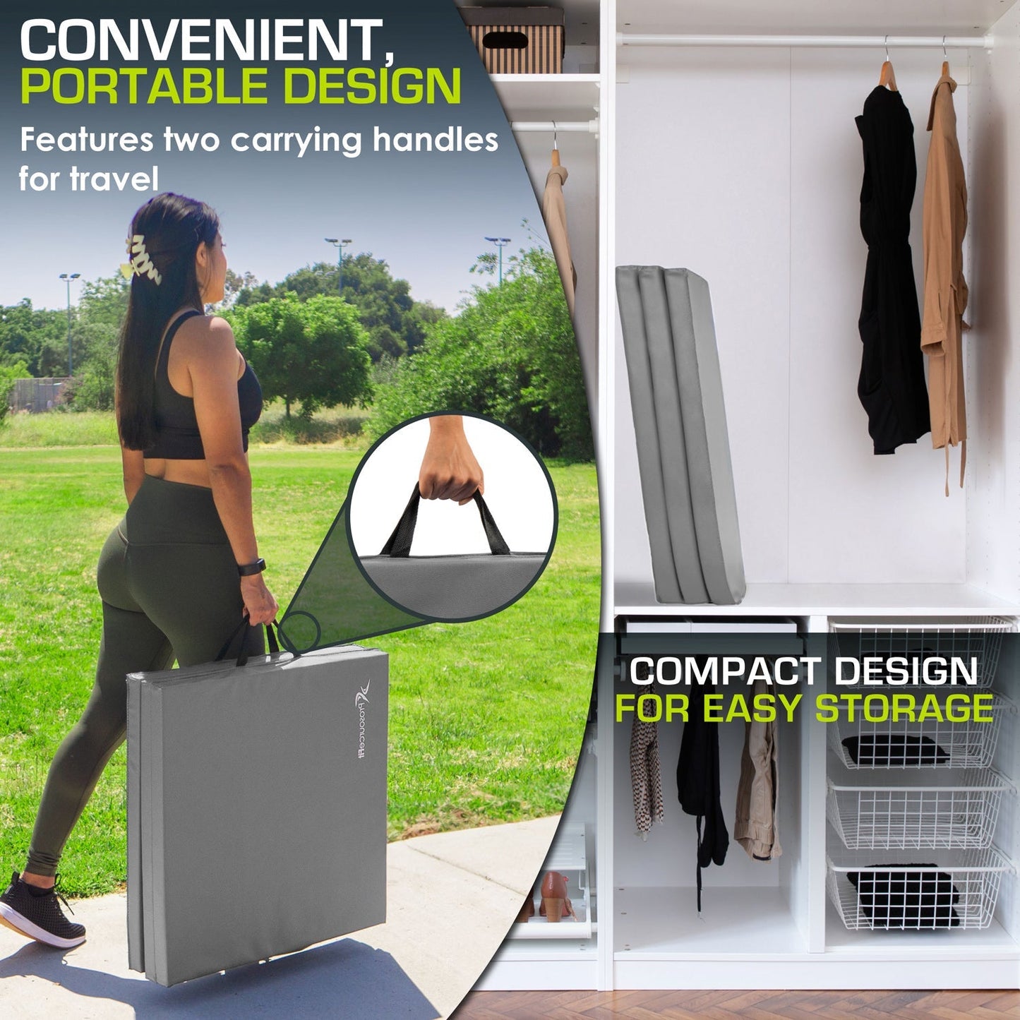 Tri-Fold Folding Exercise Mat 6x2x1.5