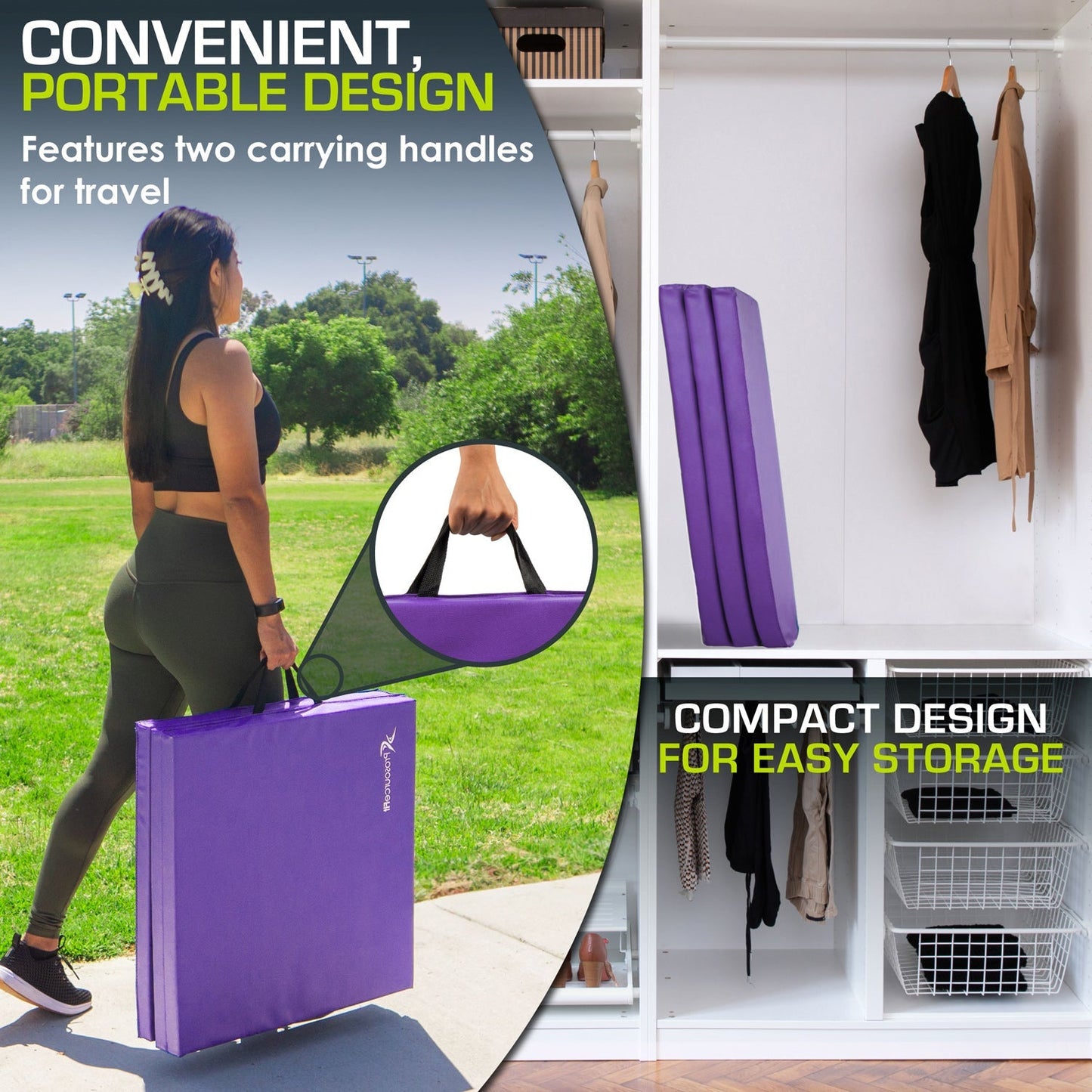 Tri-Fold Folding Exercise Mat 6x2x1.5