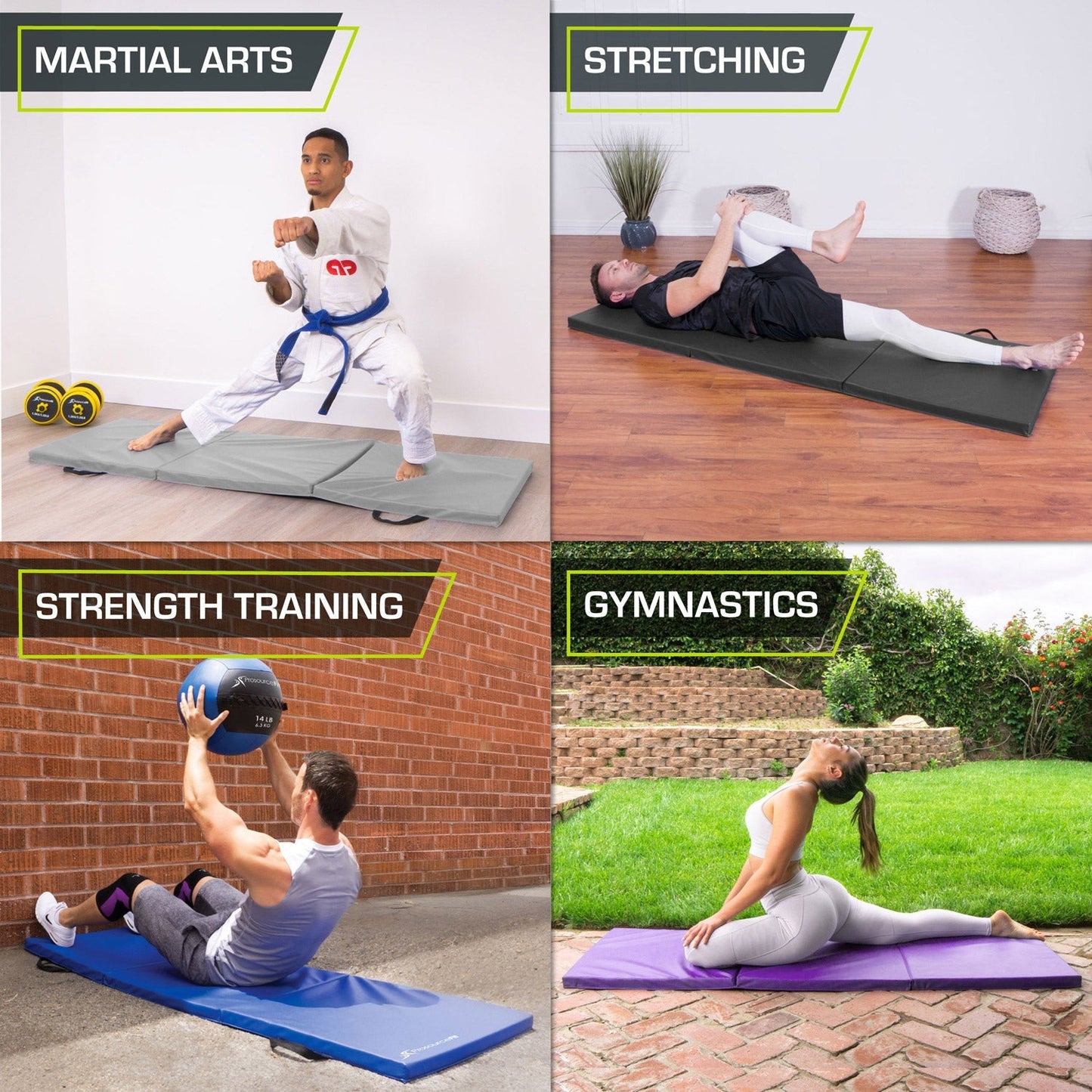 Tri-Fold Folding Exercise Mat 6x2x1.5