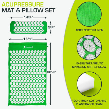 Acupressure Mat and Pillow Set