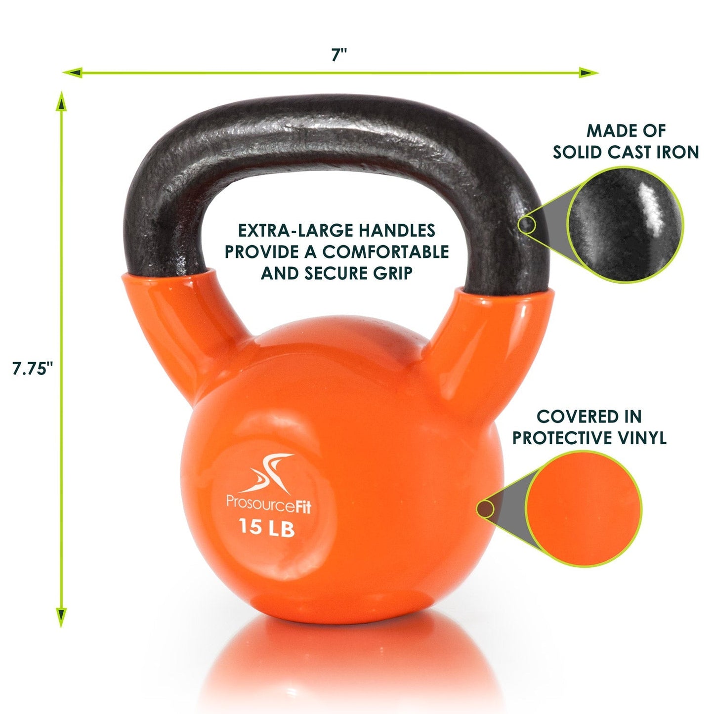Vinyl Coated Cast Iron Kettlebells